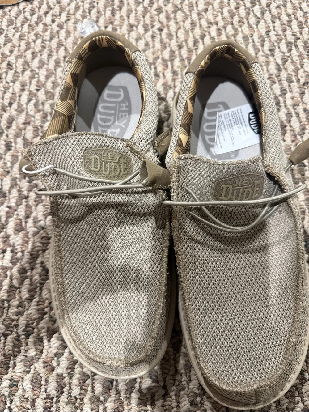 Hey Dude Slip-On Knit Shoes in Light Beige